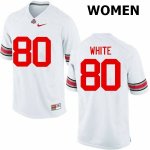 NCAA Ohio State Buckeyes Women's #80 Brendon White White Nike Football College Jersey JCZ1845JX